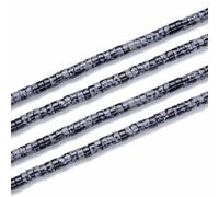 1 Strand Adabele Natural Snowflake Obsidian Healing Gemstone 4mm x 2mm Small Heishi Loose Beads Tube Rondelle Gem Stone Spacer (145-155pcs) for Jewelry Making GH-C29