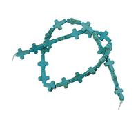 1 Strand Howlite Turquoise Loose Cross Spacer Beads Jewelry Making DIY Blue