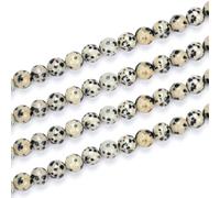 1 Strand Natural Dalmatian Jasper Healing Gemstone 6mm (0.24 inch) Round Loose Beads Gem Stone Spacer (58-62pcs) for Craft Jewelry Making O9A7-6