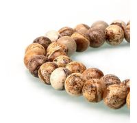 1 Strand Natural Picture Jasper Healing Gemstone 6mm Round Loose Beads Gem Stone Spacer (58-62pcs) for Craft Jewelry Making O9A0-6