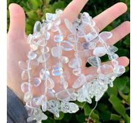 1 Strand Natural White Quartz Clear Crystal Gemstone Free Form Gem Dangle Teardrop Briolette Top Drilled 10-20mm Loose Stone Beads 15 Inch for Jewelry Craft Making GZ6-20