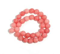 1 Strand Pink Chalcedony Stone Beads Round Jades Spacer Bead Natural Loose Stone Beads for Jewelry Making DIY Bracelet Necklace-12mm 30pcs