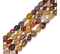 1 Strand Top Quality Natural Mookaite Jasper Amazonstone Gemstone 7-12mm Free Form Oval Pebbly Stone Beads 15 inch for Jewelry Craft Making GZ12-57