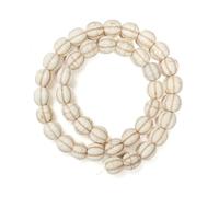 1 String 8 10 12mm Pumpkin Shaped Turquoise Beads Loose Spaced Round Stone Beads for Jewelry Bracelet Making DIY Accessories-White-8mm About 45Pcs