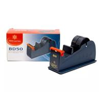 1 Strong Heavy Duty Metal Work Counter TOP Bench Desktop Tape Dispenser for 2" 50mm Wide Rolls - Box Sealer Sealing Packaging Packing Parcel Postal MAILING Warehouse General Supplies (Black)