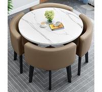 1 Table and 4 Chairs 5 Piece set, Round Furniture Table and Chair Set Round Conference Table, Round Breakfast Bar, Kitchen Dining Table Set for Kitchen, Dinning Room #34 80x75cm/31.5x29.5in(WxH)