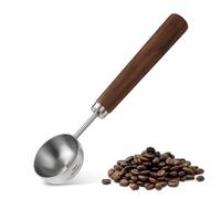 1 Tablespoon Coffee Scoop,15ml Vintage Coffee Measuring Spoon Retro Stainless Steel Coffees Spoon with Long Wooden Handle Kitchen Utensil for Ground Coffees, Loose Tea, Milk Brewin and Powder