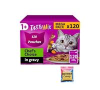 1+ TASTY MIX CHEF's CHOICE in Gravy, Mega Pack 120 x 85g Wet Cat Food Pouches by BRITSHOP