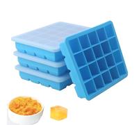 1 Tbsp Silicone Freezer Molds - Perfect for Storing Garlic, Ginger, Pesto, Herbs,Tomato Paste, Lemon Juice,Vegetable Purees,Purees and More - Silicone Food Freezer Tray (4 Pack Blue)