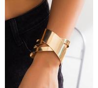 (1) Temperament Metal Smooth Bracelet Simplicity Bracelet New Cross Opening Bracelet