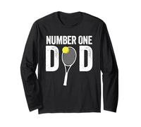 #1 Tennis Dad Number One Dad Funny Sports Long Sleeve T-Shirt