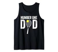 #1 Tennis Dad Number One Dad Funny Sports Tank Top