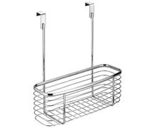 1 Tier Long Wire Over Cabinet Hanging Bathroom Organiser Unit Shower Rack Storage Caddy With Plastic Extra Deep Baskets (Over Cabinet Long Wire)
