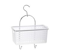 1 Tier Small Hanging Bathroom Organiser Unit Shower Rack Storage Caddy With Plastic Extra Deep Baskets with Two Hanging Hooks Lightweight and Compact