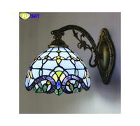 (1) Tiffany Retro Mermaid Wall Lamps Stained Glass Baroque Asile Stair Wall Mounted Art Decor Sconce Bedside Bedroom