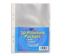 (1) Tiger A5 strong transparent poly punched pockets x 20 sleeves/wallets