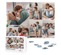 1 to 10 Photos Personalised Jigsaw Puzzle Wooden Custom Puzzles 300, 500, 1000 Pieces Customised Picture Name Text Puzzle Frames Birthday, Wedding, Graduation for Women Men, 7 Images, 500 pcs