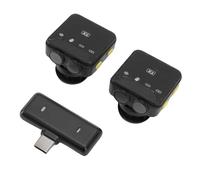 1 to 2 Channel Cordless Lavalier Microphone System, Bluetooth Mini Mic with Noise Cancellation 10 hr Battery Real Time Monitoring and Broad Device Compatibility
