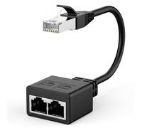 1 to 2 Port RJ45 Network Ethernet Adapter Splitter,lezaface E-thernet S-plitter 1 Male to 2 Female LAN E-thernet S-plitter Adapter Suitable Super Cat5,Cat5e,Cat6,Cat7