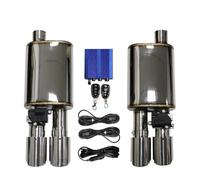 1 To 2pcs Car Silencer Stainless Exhaust System Electric Valve Control Exhaust Pipe Kit Adjustable Valve Angle Carbon Tip Car Exhaust Tip(Type B 63MM)