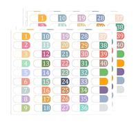 1 to 40 Number Index Labels Multicolor Index File Folder Labels for 3 Ring Binders Notebook Classify Files Contents Page Address Book Folder Teacher Book Organizing Stickers 270pcs