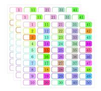 1 to 50 Number Index Labels Multicolor Alphabet Tabs A-Z Tab Dividers Stickers for 3 Ring Binders - Notebook Classify Files Contents Page Address Book Folder 250 Pack