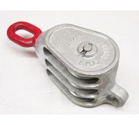 1 Ton 4" Red Head GMI Treble Sheave Block With Swivel Eye Galvanised - 16MM Wire Rope Safety Lift