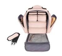 1. Travel Makeup with 4 Detachable Compartments Spacious Polyester Storage Bag Portable Detachable Makeup Organizer