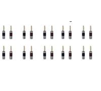 1 Tray of 20 QED Airloc Metal Forte 4mm Gold Plated Banana Plugs for Speakers and Amplifiers (10 Red and 10 Black)