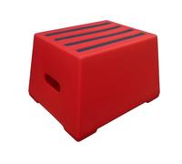 1 Tread Heavy Duty Safety Steps Moulded Plastic Industrial Anti Slip Footstep Warehouse Equestrian Platforms (Red)