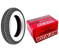 1 Tyre Kenda K 333 with White Band with Size 3.00 - 10 with 1 camera Conditioner Kenda Kenda for Vespa 50 pk XL
