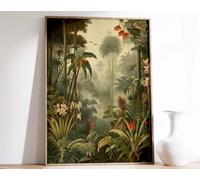 1 Vintage Botanical Print Tropical Floral Poster Henri Rousseau Floral Art Floral Decor Vintage A3 Poster on Canvas - Wall Art Home Decor Movie Poster Canvas Film Cinema Retro Vintage Cult Classic No