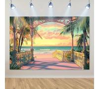 1 vivid polyester balcony wooden bridge background - versatile seasonal decoration suitable for all festivals 210X150cm