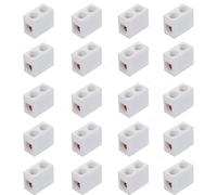 1 Way Ceramics Terminal Blocks, 10A 250V High Temp Porcelain Ceramic Connectors with 2.5mm Inlet Aperture for Electric Wire Cable, and Various Wiring Situations(20pcs)