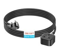 1 Way Gang Extension Lead 3M, 13 AMP Single Socket Extension Lead, HITRENDS UK 3 Pin Plug Power Strip(13A,3250W Max), Sturdy Plug Extension for Travel, Home, Office, Black