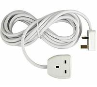 1 Way Gang Single Socket Power Mains Extension Lead 2M Metre Cable 13A White