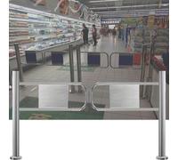 1-Way Safety Door for Supermarkets, Spring-Loaded Swing Gate, 90° Automatic Closing for Warehouses & Shopping Malls, 190cm (74 4/5") Safety Entrance Solution