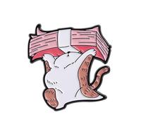 1. Whimsical Brooch Alloy Metal Jewelry For Casual Wear Jackets & Ideas Metal Cats Lapel Pin