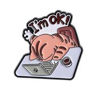 1. Whimsical Brooch Alloy Metal Jewelry For Casual Wear Jackets & Ideas Metal Cats Lapel Pin