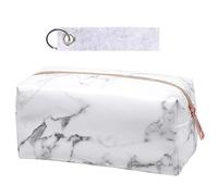 1 White Marble Pencil Case, 1 Light Gray Felt Keychain, Pencil Pen Case, Pencil Case, Waterproof Pen Case, Fashion Stationery, Ladies Cosmetic Bag, Makeup Brush Storage Bag
