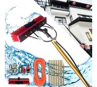 1 Window Cleaning Pole with Hose-fed Water System Solar-powered Greenhouse Brush Kit for Truc Boats & Outdoor Use