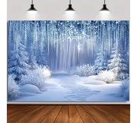 1 Winter Background Banner - Enchanting Forest Scene with Sunlit Crown