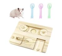 1 Wooden Hamster Feeder, 3 Cleaning Sand Shovels, Fun Foraging Interactive Toys, Creative Food Dispensers, Hamster Toys