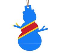 1 Wooden Xmas Tree Ornaments, Flag of The Congo Print Christmas Party Decoration Wood Pendant, for Home Crafts Hanging