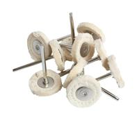 1"" Wool Felt Grinding Sanding Head Abrasive Buffing Wheel 2.35/3mm Shank Cotton Thread Polishing Mini Brush, Mix 8pcs(White Sewn Cloth 10,With 2.35mm)