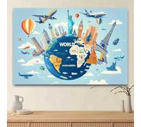 1 World Landmark Photography Background - Vibrant Travel Theme with, Statue