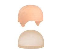 1 Wrinkle Bald Head Cover and 1 Skin Tone Hair Net, Cosplay, Masquerade Props, Stage Performance Props, Fake Scalp Props
