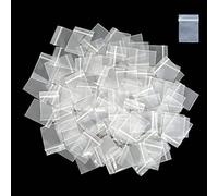 1" x 1" Small Plastic Bags 100pcs 4 Mil Thick Reusable Clear Mini Zipper Poly Baggies for Small Items Storage