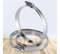 1 X 100mm 1 x 125mm and 1 x 150mm Adjustable Stainless Steel Pipe Clamp Secure Hose Clip Inline Duct Extractor Fan Cooker Hood Ducting