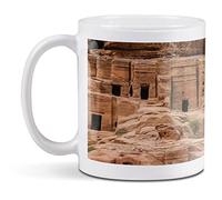 1 x 11oz (284ml) White Ceramic Mug Cup - Ancient Cave Petra City Jordan Design for Coffee Tea Drinks Kitchen Birthday Office Fun #12506